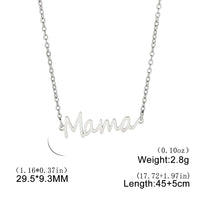 Skyrim Mama Letter Pendant Necklace for Women Stainless Steel Neck Chain Choker Trendy Family Jewelry Mother's Day Gift for Mom Quick Pick Grocers