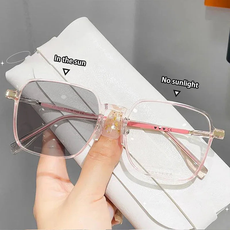 Photochromic Anti Radiation Glasses Metal Eyeglass For Woman Men Quick Pick Grocers