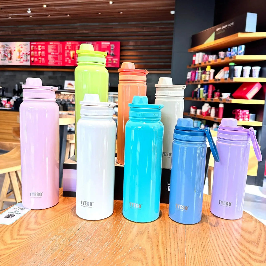 Tyeso Stainless Steel Thermal Water Bottle Portable Tumbler Sport Vacuum Flask Keeps Cold and Heat Thermal Mug Car Insulated Cup Econic Blanks