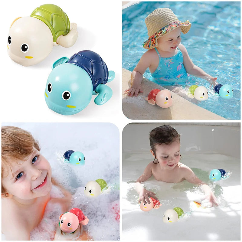 Baby Bath Toys Bathing Cute Swimming Turtle Whale Pool Beach Classic Chain Clockwork Water Toy For Kids Water Playing Toys Econic Blanks