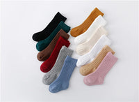 Lawadka 0-5Years Kids Boys Girls Socks Cotton Solid Striped Soft Baby Knee Long Children's Socks School Sport Baby Sock 12 Color Quick Pick Grocers