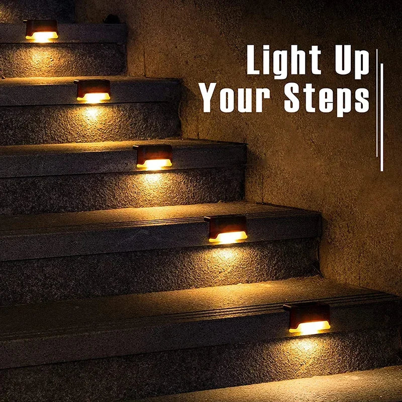 32/24/16/12/8/4Pcs Solar Deck Lights Outdoor Waterproof LED Fence Lights Garden Step Lamp for Patio Stairs Railing Pathway Step Quick Pick Grocers