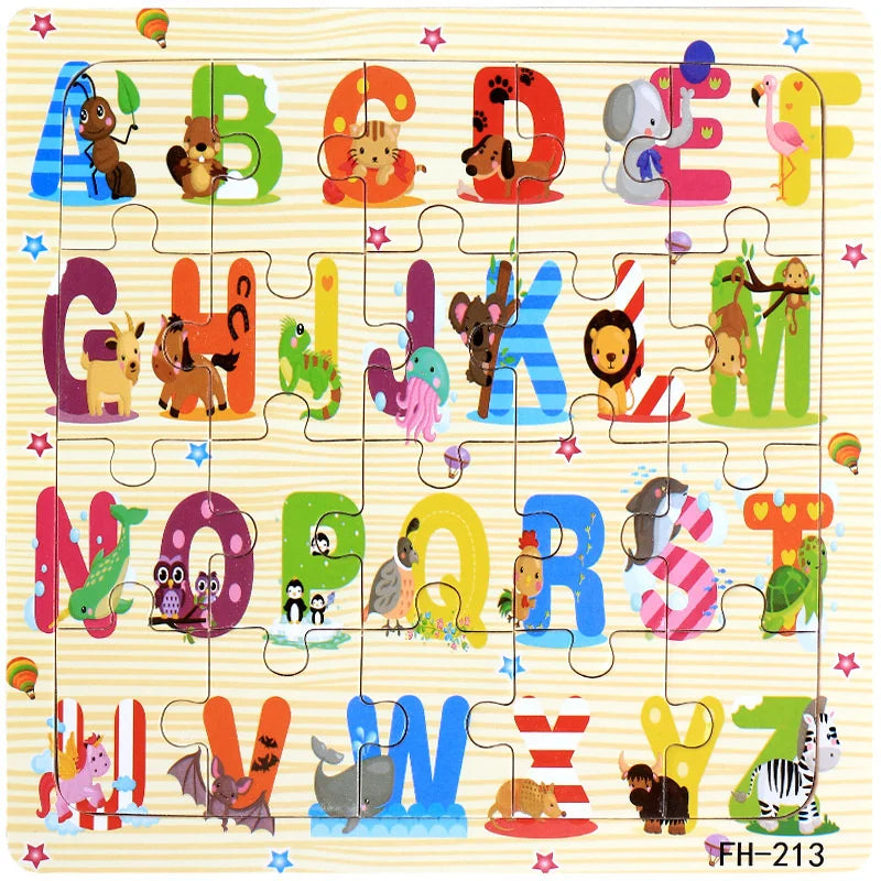 New 20 Piece Wooden 3d Puzzle Cartoon Animal Vehicle Jigsaw Puzzle Montessori Educational Toys For Kids 3-6 Years Old Quick Pick Grocers