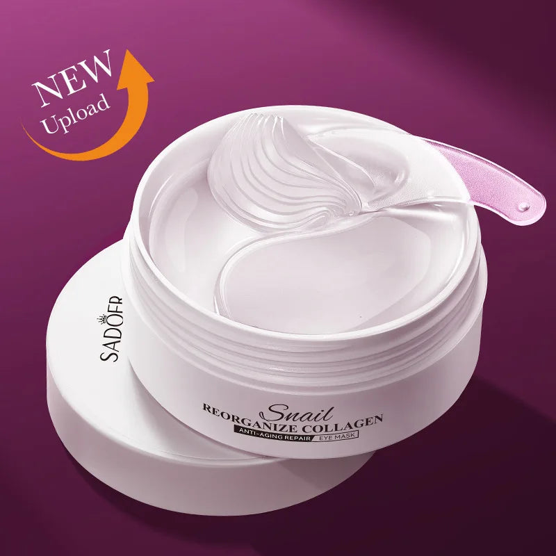 60pcs SADOER Snail Collagen Eye Mask Anti Dark Circles Eyes Bags Moisturizing Firming Eye Patches Beauty Eyes Skin Care Products Quick Pick Grocers