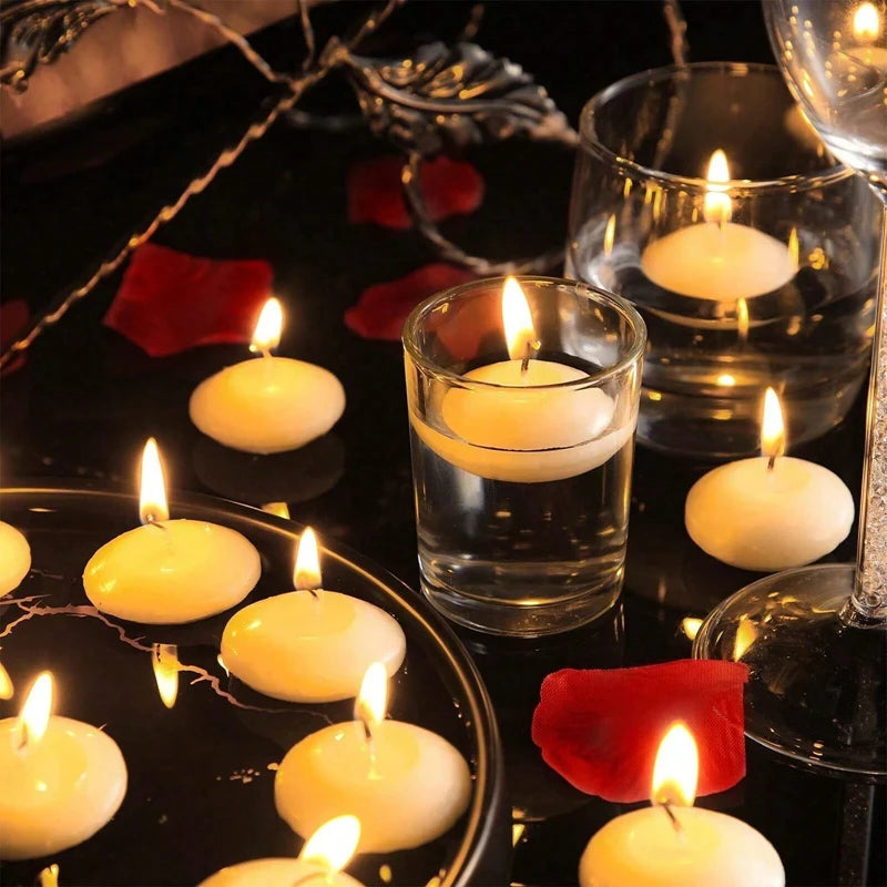 6/10/16Pcs Unscented Discs Candles Floating For Valentine's Day Party Wedding Home Bathtub Decor Romantic Confession Candlelight Econic Blanks