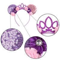 New Christmas Halloween Mouse Ears Headband Cartoon Sequin Bows Headband Birthday Party Princess Cosplay Costume For Women Adult Quick Pick Grocers
