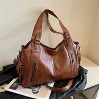 Soft Interior Compartment Shoulder Bags 2026 High Quality Contrasting Colors Bags for Women Fashion Zipper Pu Women's Handbags Quick Pick Grocers