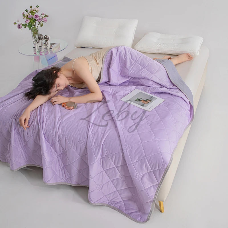 Grade A Cooling Summer Blanket for Bed Soft Breathable King Summer Quilt Queen Air Condition Comforter Lightweight Cool Duvet Quick Pick Grocers