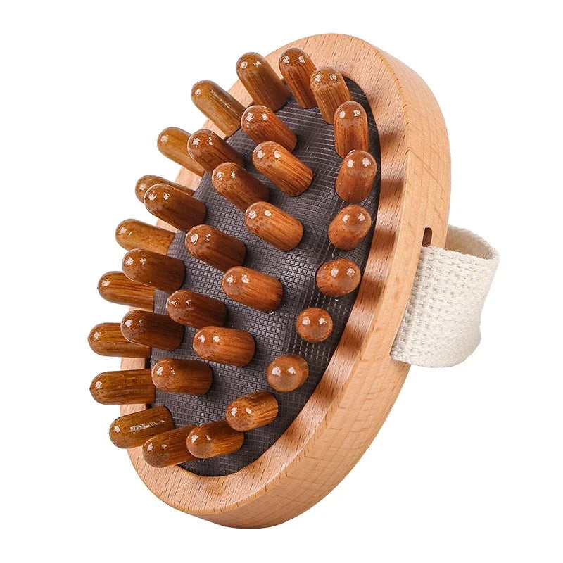 2 In 1 Dry Skin Body Massage Brush Natural Bristle Dead Skin Remover Anti Cellulite Exfoliates Blood Circulation Massage Tools Quick Pick Grocers