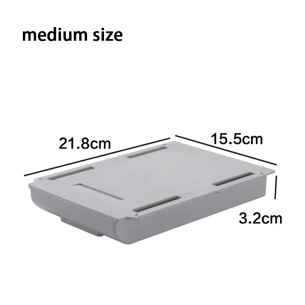 Hidden Storage Box Desk Storage Drawer Self-Adhesive Plastic Table Storage Holder Simple Sundries Cosmetics Stationery Organizer Quick Pick Grocers