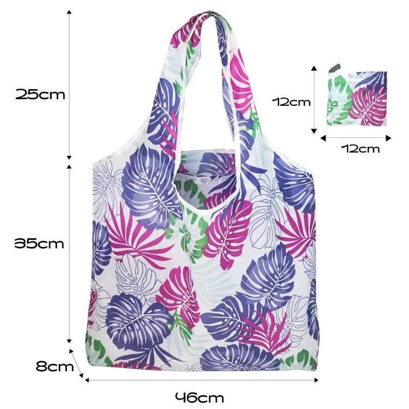 Large Capacity Leopard Print Hand Shopping Bag Women's Daily Folding Handbag Econic Blanks
