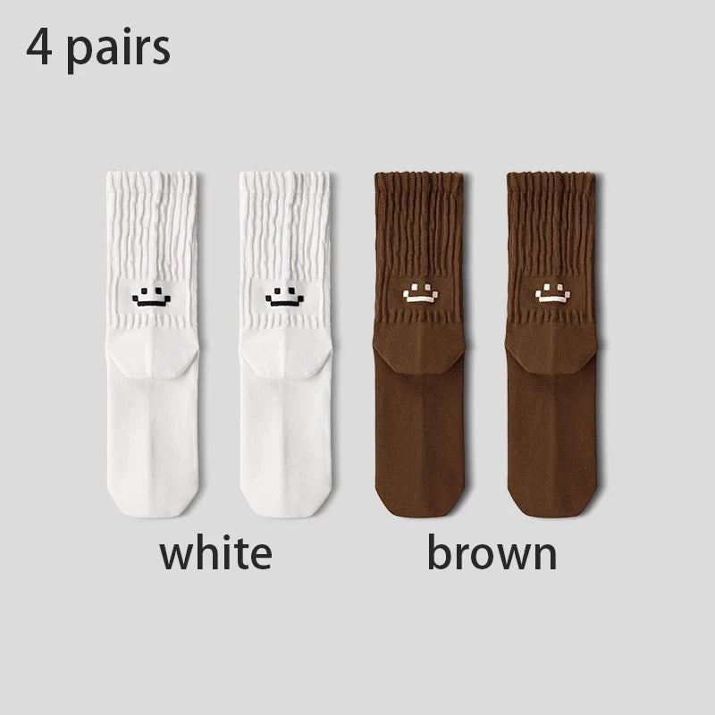 4 Pairs Men's Cotton Work Socks Cushioned Long Running Breathable Ankle Crew Socks  Casual Socks for Men Cycling socks Quick Pick Grocers