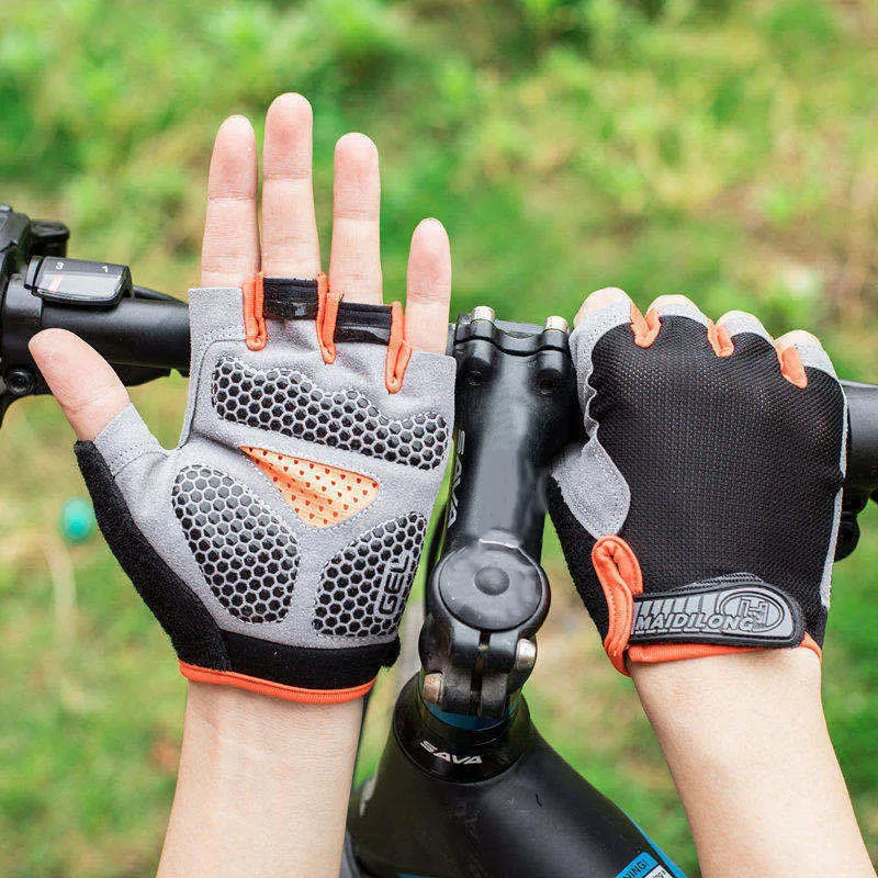 Men Cycling Bicycle Gloves Half Finger Gym Gloves Women Mitten Breathable Anti-slip Glove Fitness Sport Training Gloves Quick Pick Grocers