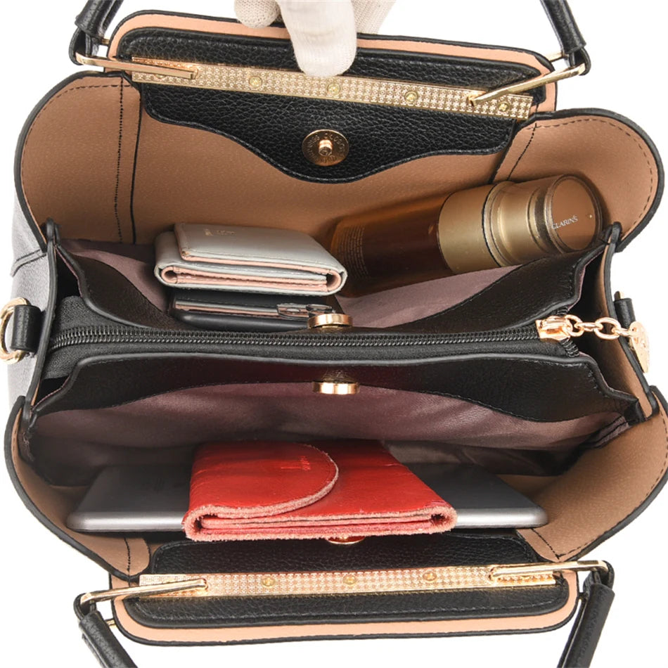 2024 Luxury Women Designer 3 Layers Shoulder Crossbody Sac Ladies Large Capacity Leather Handbags Shopper Brand Messenger Totes Quick Pick Grocers