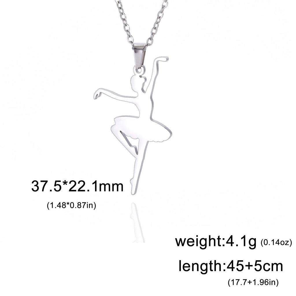 Rhythmic Gymnastics Necklace Women Trend 2025 Gymnast Stainless Steel Jewelry BFF Dancer Girl Sport Accessories Mother Day Gift Quick Pick Grocers
