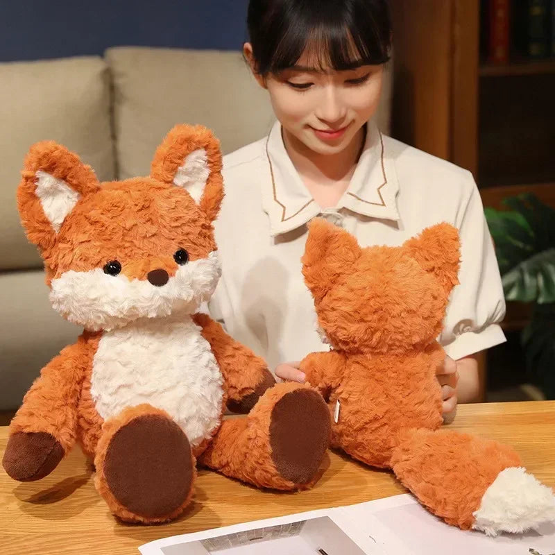35cm/50cm Cute Fluffy Fox Plush Toy Soft Cartoon Orange Foxes Stuffed Doll Appease Birthday Gift Purest Peak