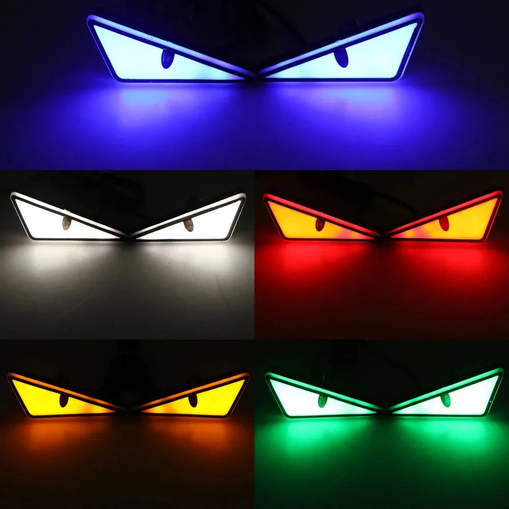 2PCS LED Devil’s Eye Lights – Universal Car & Motorcycle Headlight/License Plate Decorative Light Econic Blanks