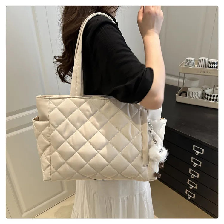 Rectangular Large Capacity Single Shoulder Bag for Commuting To Work Korean Style Women's Tote Bag Lightweight Casual Handbag Quick Pick Grocers