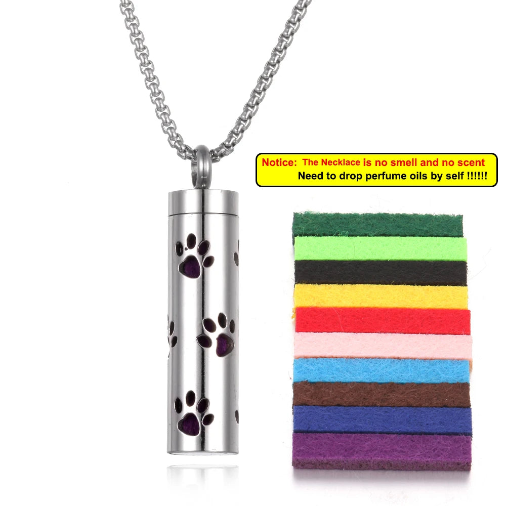 Long Strip Stainless Steel Aromatherapy Necklace Perfume Diffuser Essential Oil Diffuser Pendant Necklace Jewelry Accessories Econic Blanks