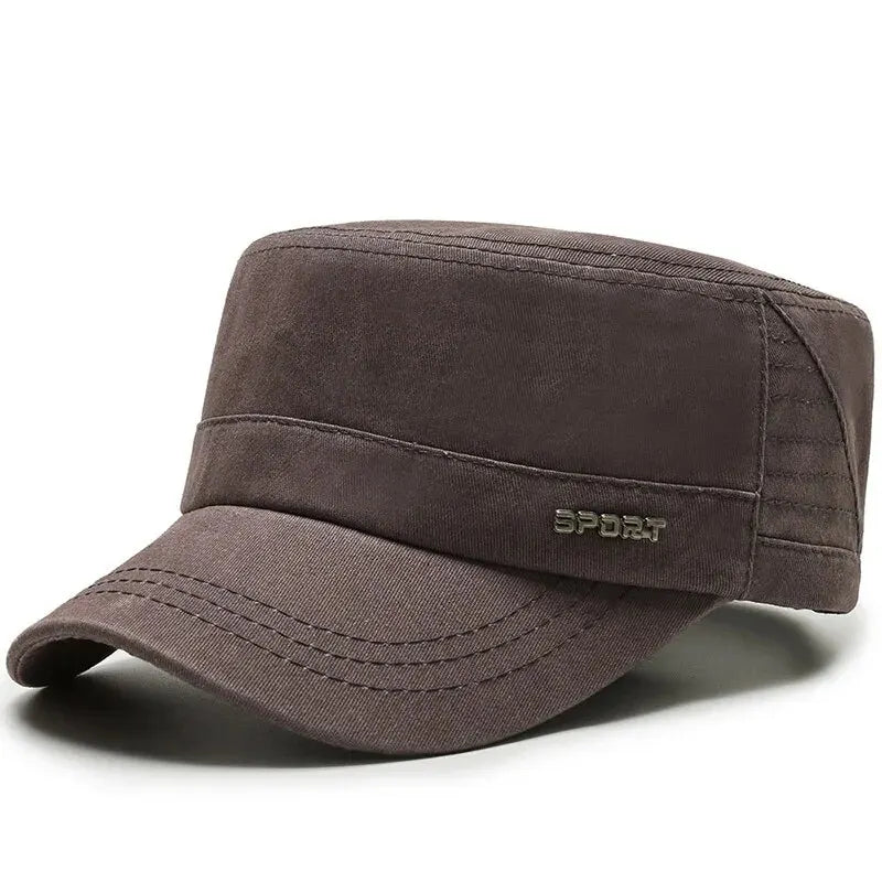 Hat Men's Flat Military Hat Is Simple And Versatile, Middle-Aged Hat Spring And Autumn Duck Tongue Casual Fashion New Style Quick Pick Grocers