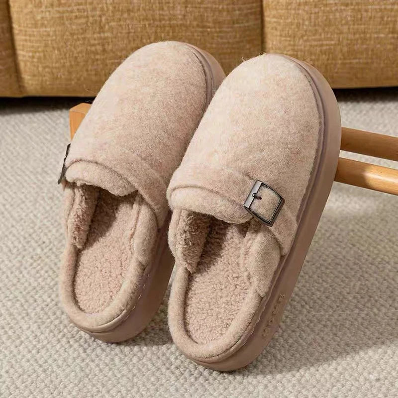 Winter Women's Slippers Home Plush Luxury Designer Woman Shoes Indoor Fluffy Fashion Platform Fuzzy Fur Slides Elegant Flat Soft Purest Peak