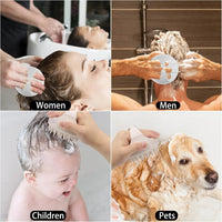 Hair Scalp Massager Shampoo Brush Hair Scrubber Washing Brush Silicone Scalp Exfoliator for Dandruff Removal- Beige Quick Pick Grocers