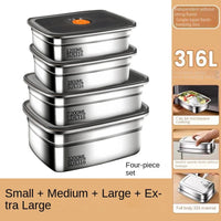 304 Stainless Steel Crisper, Lunch Box, Sealed Leak-proof Bento Box, Refrigerator Freezer Storage Box, Camping Lunch Box Quick Pick Grocers