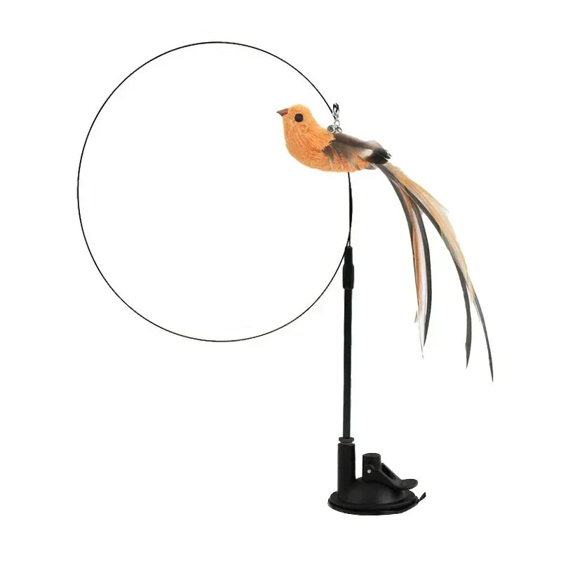 Simulation Bird Cat Toys Funny Interactive Peacock with Bell Cat Stick Toy for Kitten Playing Teaser Wand Toys Pet Cats Supplies Quick Pick Grocers