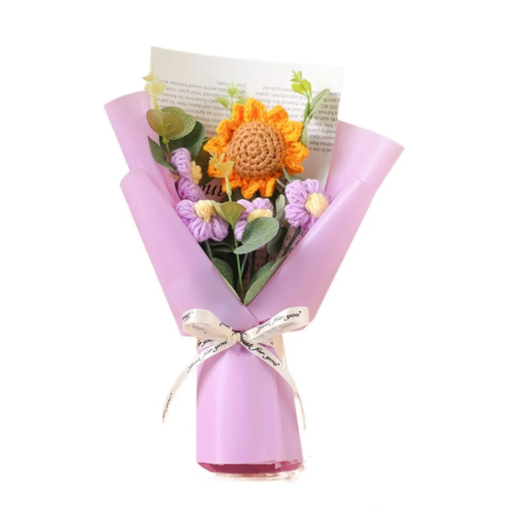 Artificial Flower Crochet Bouquet Eternal Flower Handmade Graduation Bouquet Mothers Day Birthday Gift Anniversary Quick Pick Grocers