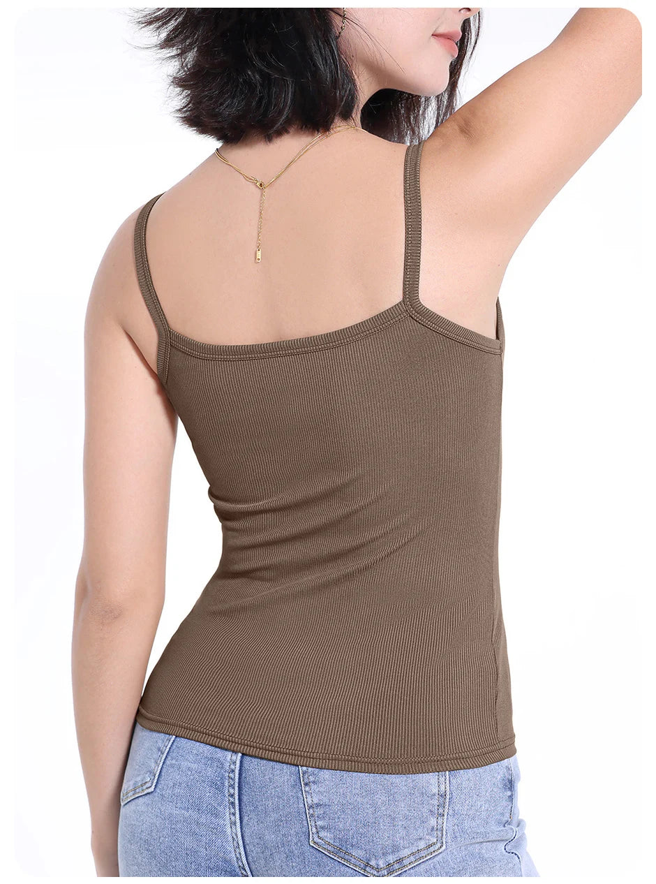 3/6 Pcs Ladies' Summer Korean Version Of Suspender Vest With Solid Color Foundation Joker Sexy Suspender Top Slim And Thin Teen Quick Pick Grocers