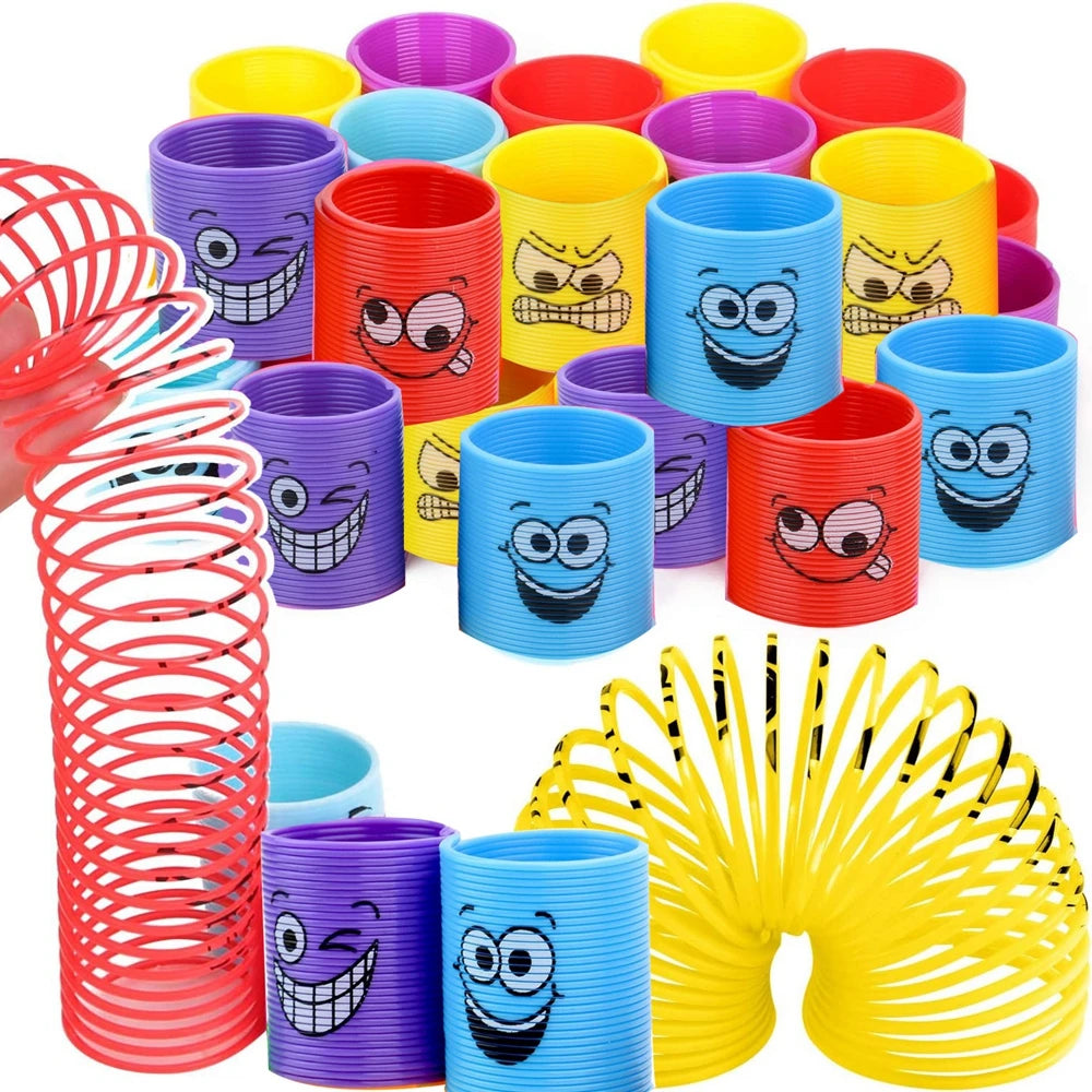 12PCS for Kids Girls Boys Smiling Face Spring Rainbow Magic Fidget Stress Coil Springs Bulk Mini Toys Party Favors Toys Quick Pick Grocers