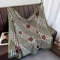 90*90Cm Square Scarf Twill Silk Feeling Women Head Shawls and Wraps Luxury Hair Tree Print Neck Scarves Hijab Bandana Pashmina Quick Pick Grocers