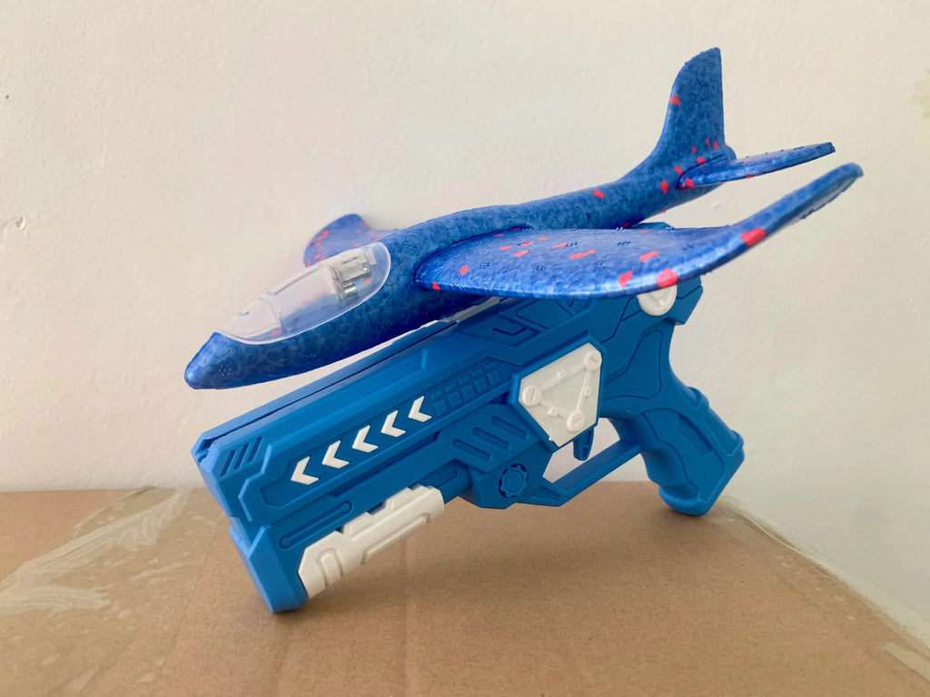 Glowing Foam Aircraft 10M Launcher Catapult Glider Aircraft Gun Toy Children's Outdoor Game Bubble Model Shooting Flying Roundab Quick Pick Grocers