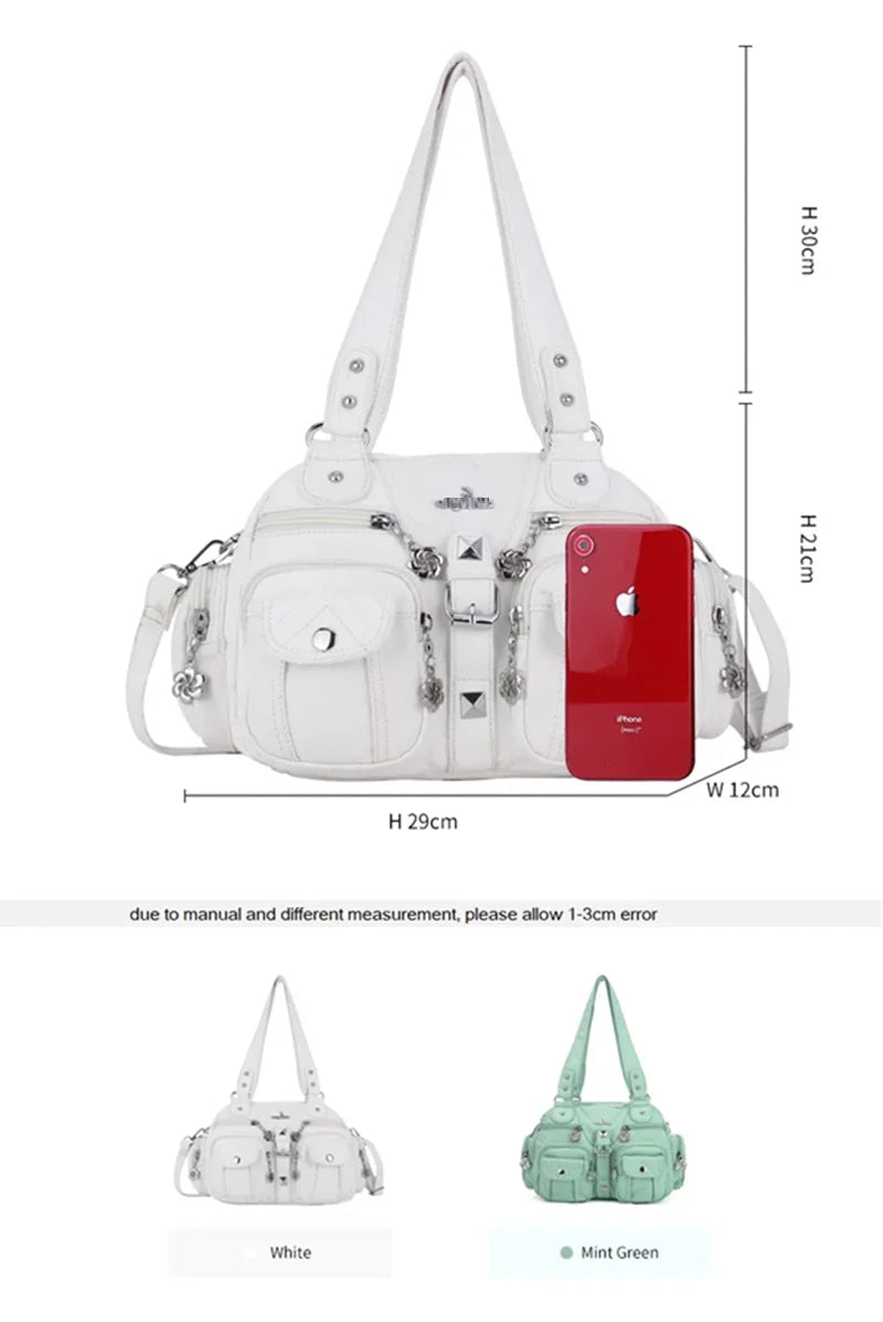 Vintage Women Handbags Satchel Top-handle Handbag PU Shoulder Bag Dumpling Pack Give Gifts Shoulder Bags Phone Money Pack Quick Pick Grocers