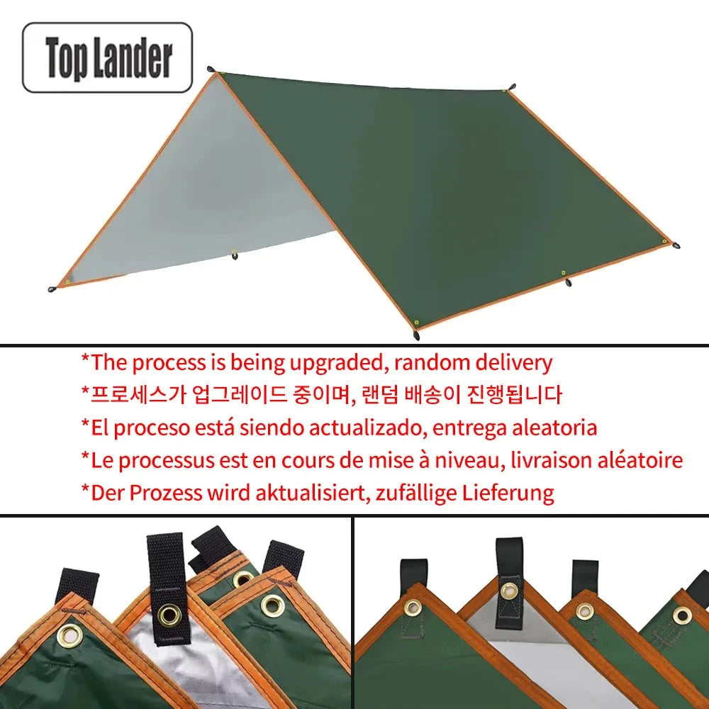 4x4m 5x3m 4x3m 3x3m Ultralight Waterproof Tarp Tent Large Camping Awning Sun Shelter Garden Canopy Outdoor Beach Shade Hiking Econic Blanks