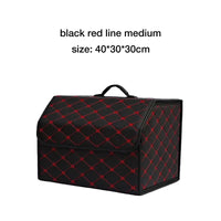 Car Trunk Organizer Box, Large Capacity, Auto Multiuse Tools, Storage Bag, Stowing, Tidying, Leather, Folding for Emergency Quick Pick Grocers