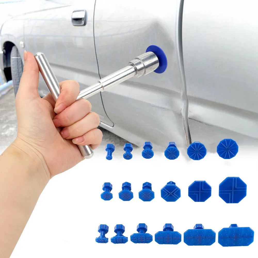 Car Dent Repair Puller, Car Repair Tools Kit With 18pcs Plastic Glue Tabs plastiT-Handle Dent Remover Universal For Car Accessor Quick Pick Grocers