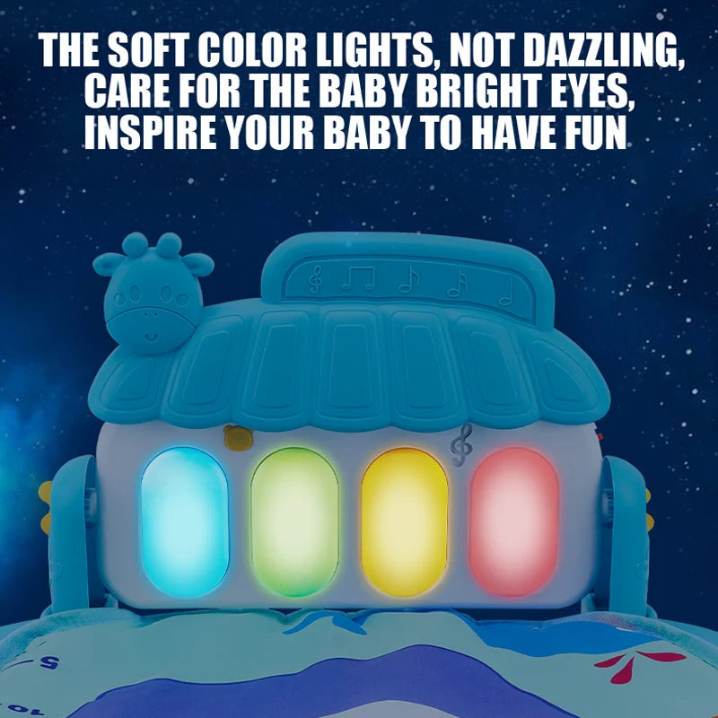 Baby Fitness Stand Music Play Gym Activity Toys Newborn Piano Crawling Blanket Pedal Game Pad Early Education 0-36 Months Gifts Purest Peak