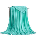 230GSM Coral Fleece Flannel Blankets For Beds Solid Blue Pink Soft Warm Thin Bedspread Sofa Cover Faux Fur Plaid Blanket Purest Peak