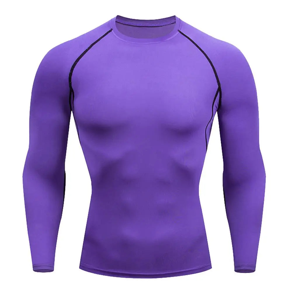 Men Bodybuilding Sports T-Shirt Quick Dry Running Shirt Long Sleeve Compression Top Gym T Shirt Men Fitness Tight Rashgad Quick Pick Grocers