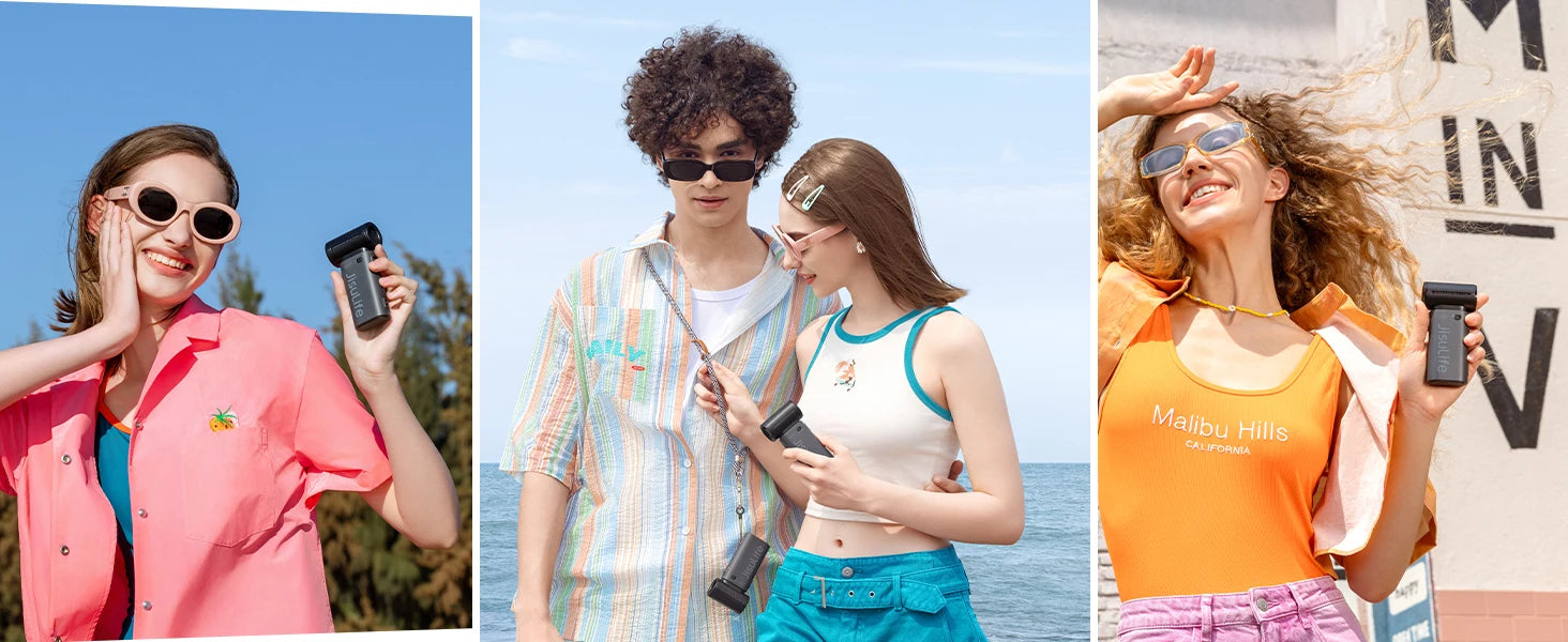 JISULIFE Handheld Turbo Fan,Super Strong Wind,5 Speeds,Long Battery Life,5000mAh,USB Rechargeable,Multipurpose Pocket fan Quick Pick Grocers