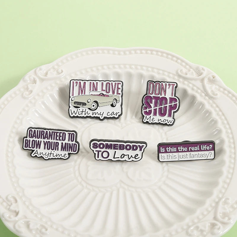 Funny Quote Enamel Pins Positive Saying Pop Music Rock Band LGBT Rainbow Brooches Lapel Badge Funny Jewelry Gifts for Friends ﻿ Quick Pick Grocers