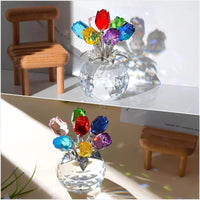 Colourful Rose Bouquet - For Anniversary, Mother's Day, Valentine's Day Crystal Rose Bouquet - Eternal Rose Decorative Gift Quick Pick Grocers