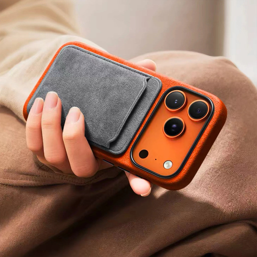 Real talian Imported for Alcantara Magnetic Case for iPhone 17 Pro Max 17Pro with MagSafe Case Smart Button Protective Cover Quick Pick Grocers