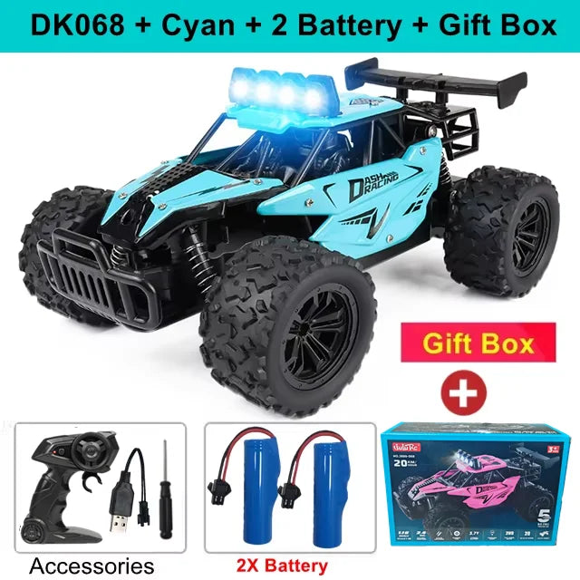 Remote Control Car RC Drift Racing 1:16 Vehicle Off Road Alloy 2.4G Radio High-Speed Trucks With LED Light Climbing Gift Kid Toy Econic Blanks