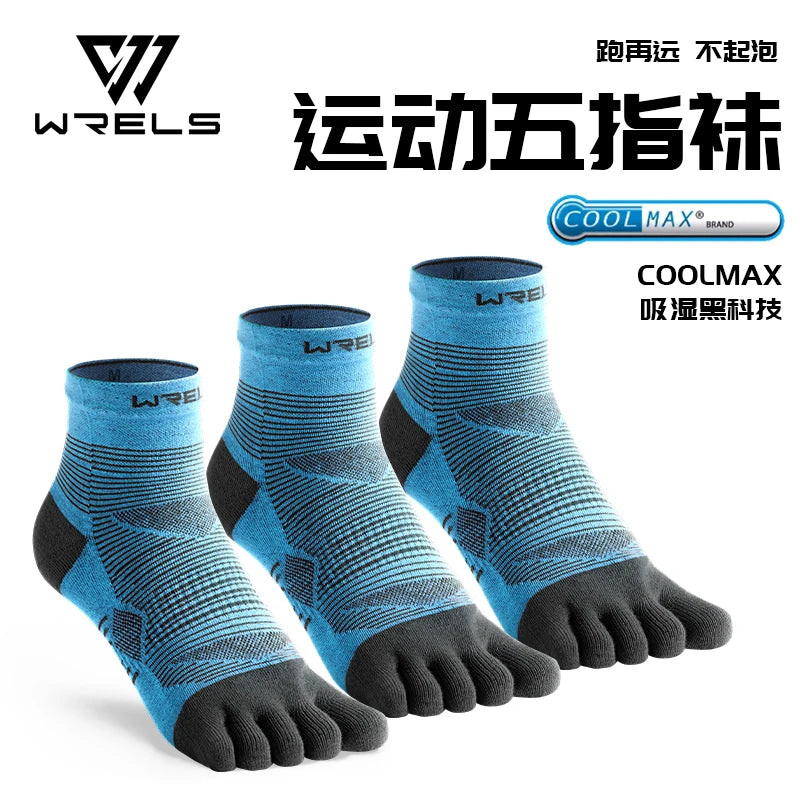 WRELS Coolmax Sports Socks Comfy Elastic Shock-proof Breathable Run Knitted Socks High Performance Athletic Five Toe Socks Quick Pick Grocers