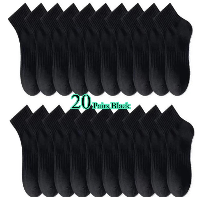 10/20 Pairs Neutral Solid Color Round Neck Socks Spring Summer Sweat Absorbing Breathable Soft Comfortable Couple Sports Socks Quick Pick Grocers