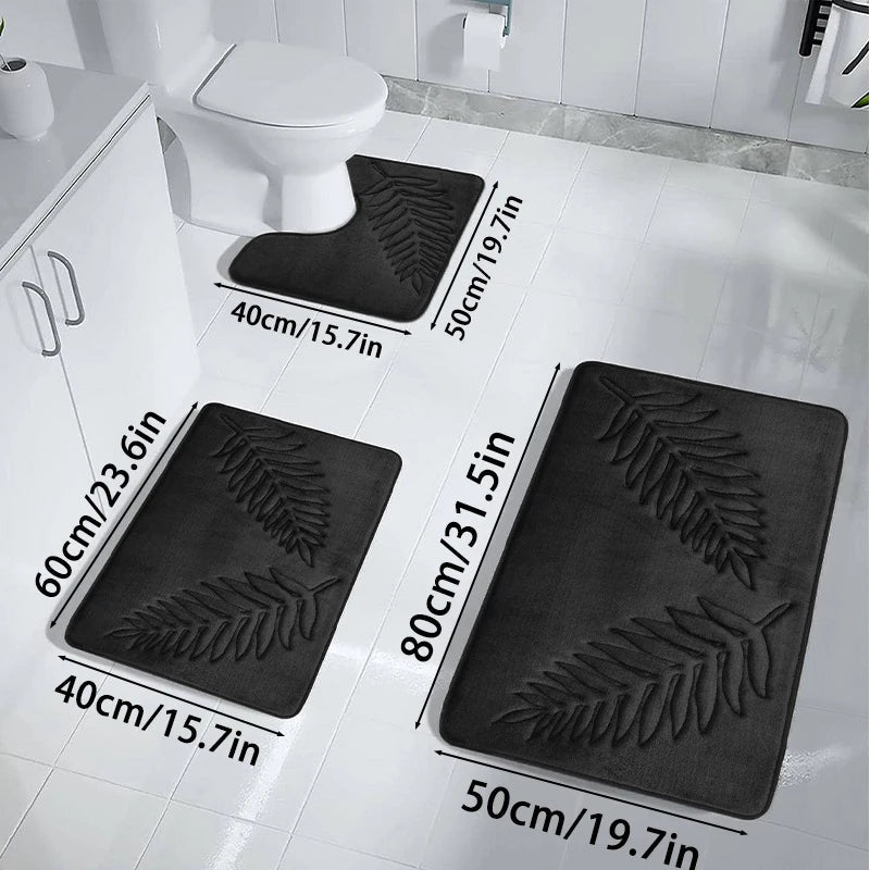 3PCS Set Bath Mats Nonslip Soft Quick Dry Bathroom Soft Rugs Water Absorption Dry Fast Bath Mat Machine Washable For Home Floor Quick Pick Grocers