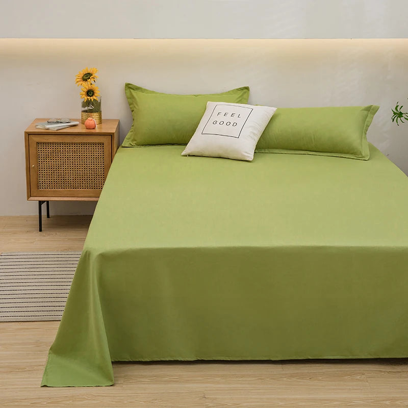 One solid color simple sheet Machine washable single double bed linen Student dormitory sheet (pillowcase not included) Quick Pick Grocers