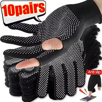 Touchscreen Nylon Gloves for Men Women Non-slip Breathable Half Finger Gloves for Summer Outdoor Riding Sport Fitness Sunscreen Quick Pick Grocers